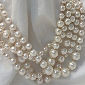 J Crew Vintage 5 Strand Pearl Necklace